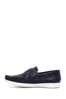 Men's Navy Blue Leather Casual Shoes | Derimod