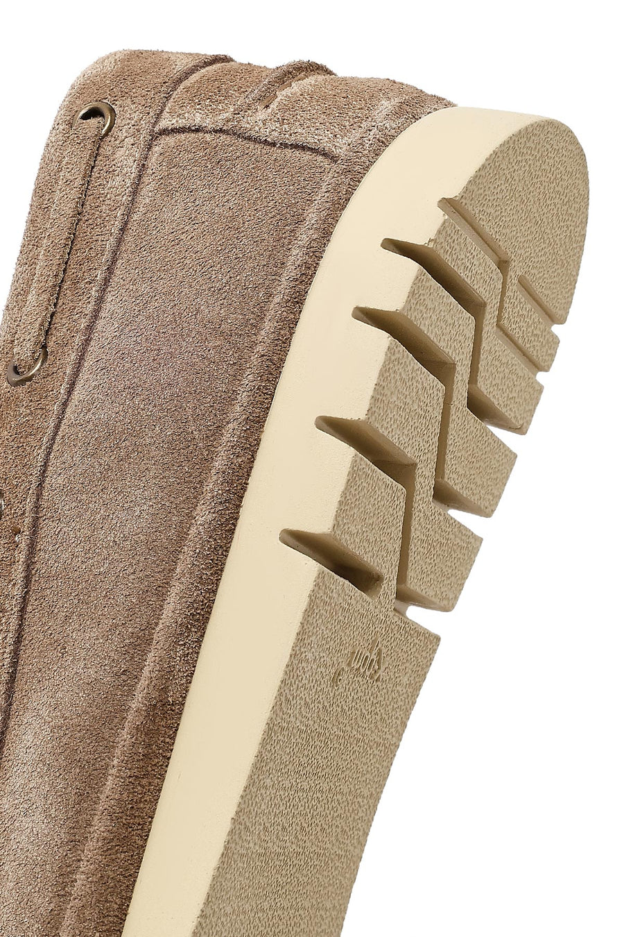 Men's Beige Lace-up Suede Leather Casual Shoes