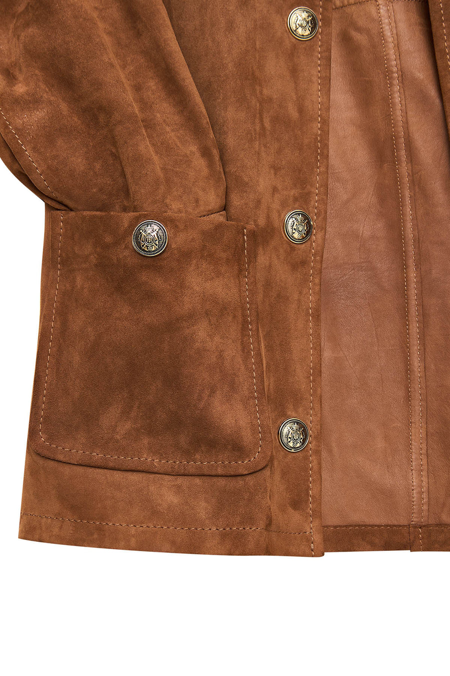 Lavinia Women's Brown Short Suede Leather Jacket