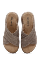 Women's Mink Suede Comfort Slippers | Derimod