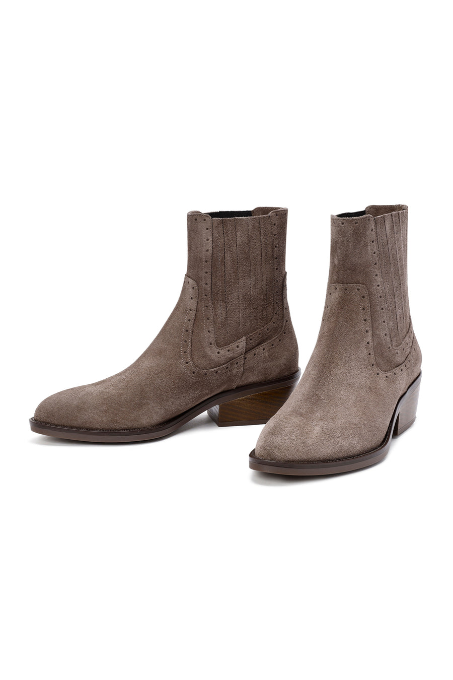 Woman Mink Suede Leather Cowboy Boots