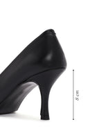 Women's Black Thin Heeled Leather Stiletto | Derimod