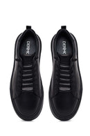 Male Black Lace-Up Leather Sneaker | Derimod