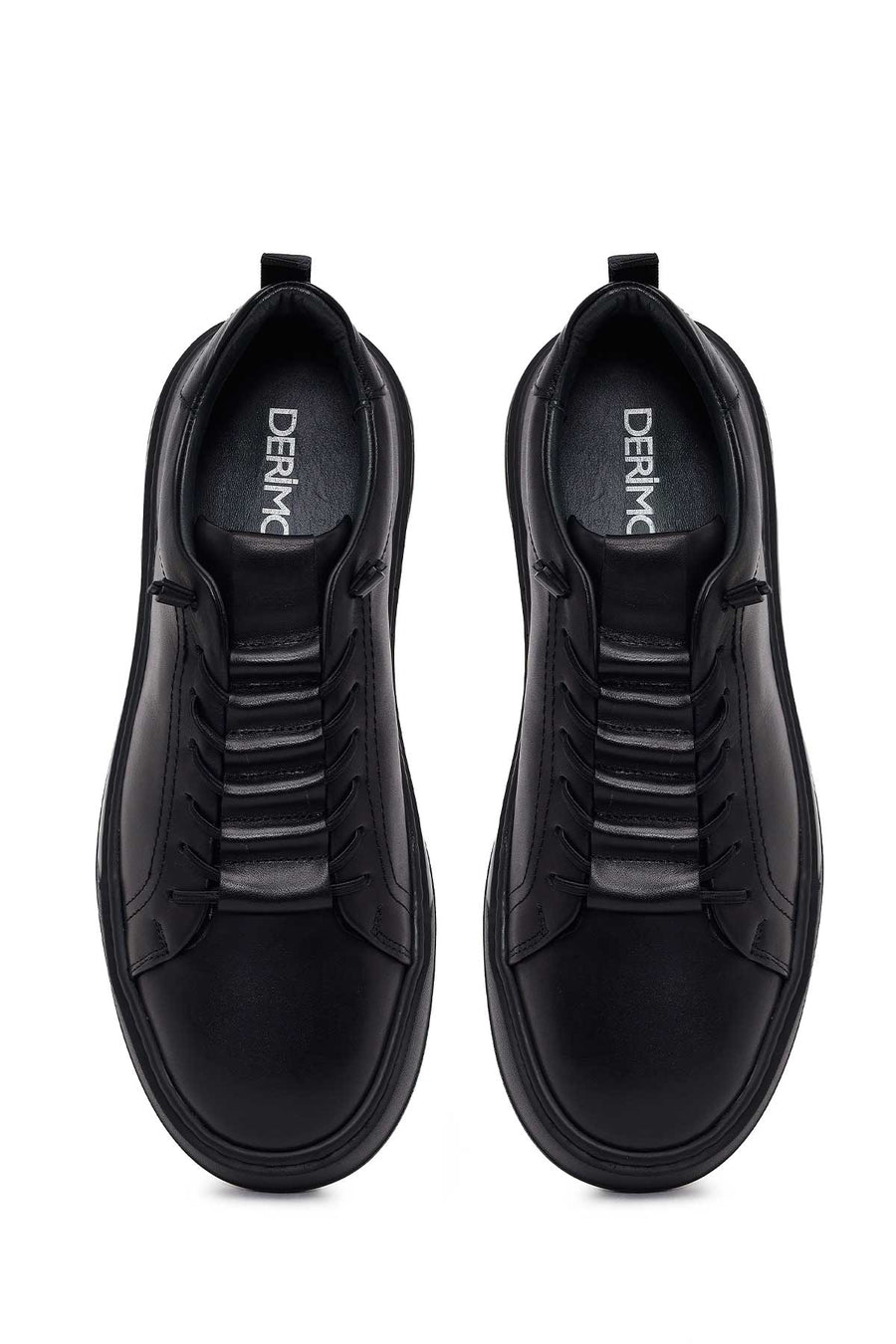 Male Black Lace-Up Leather Sneaker