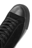 Erkek Siyah Bağcıklı Süet Deri Sneaker | Derimod