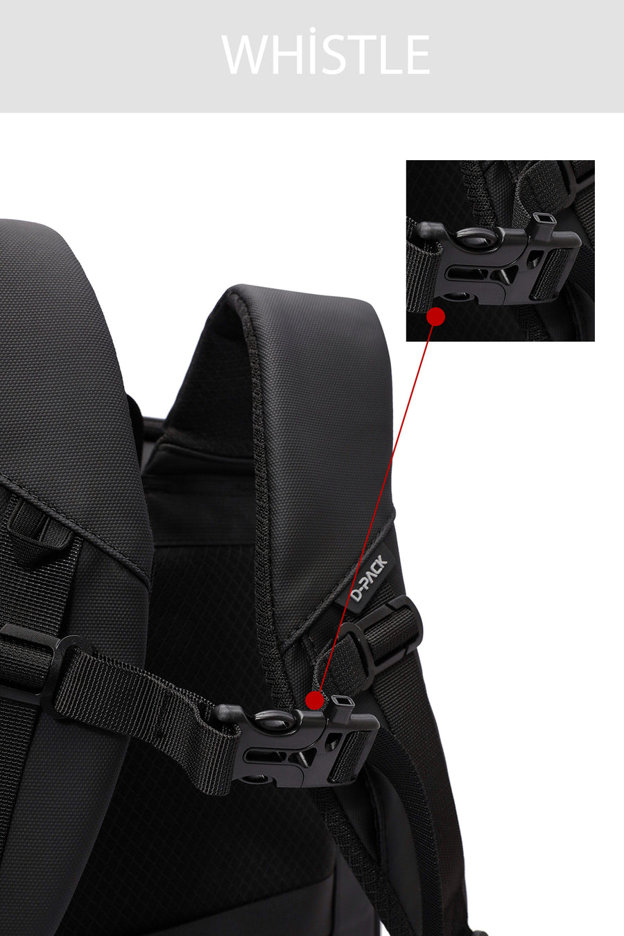 D-Pack Unisex Black Backpack