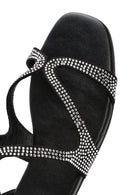 Women's Black Stone Buckle Sandals | Derimod