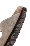 Birkenstock Kadın Vizon Süet Deri Çift Tokalı Arizona Sfb Düz Terlik | Derimod