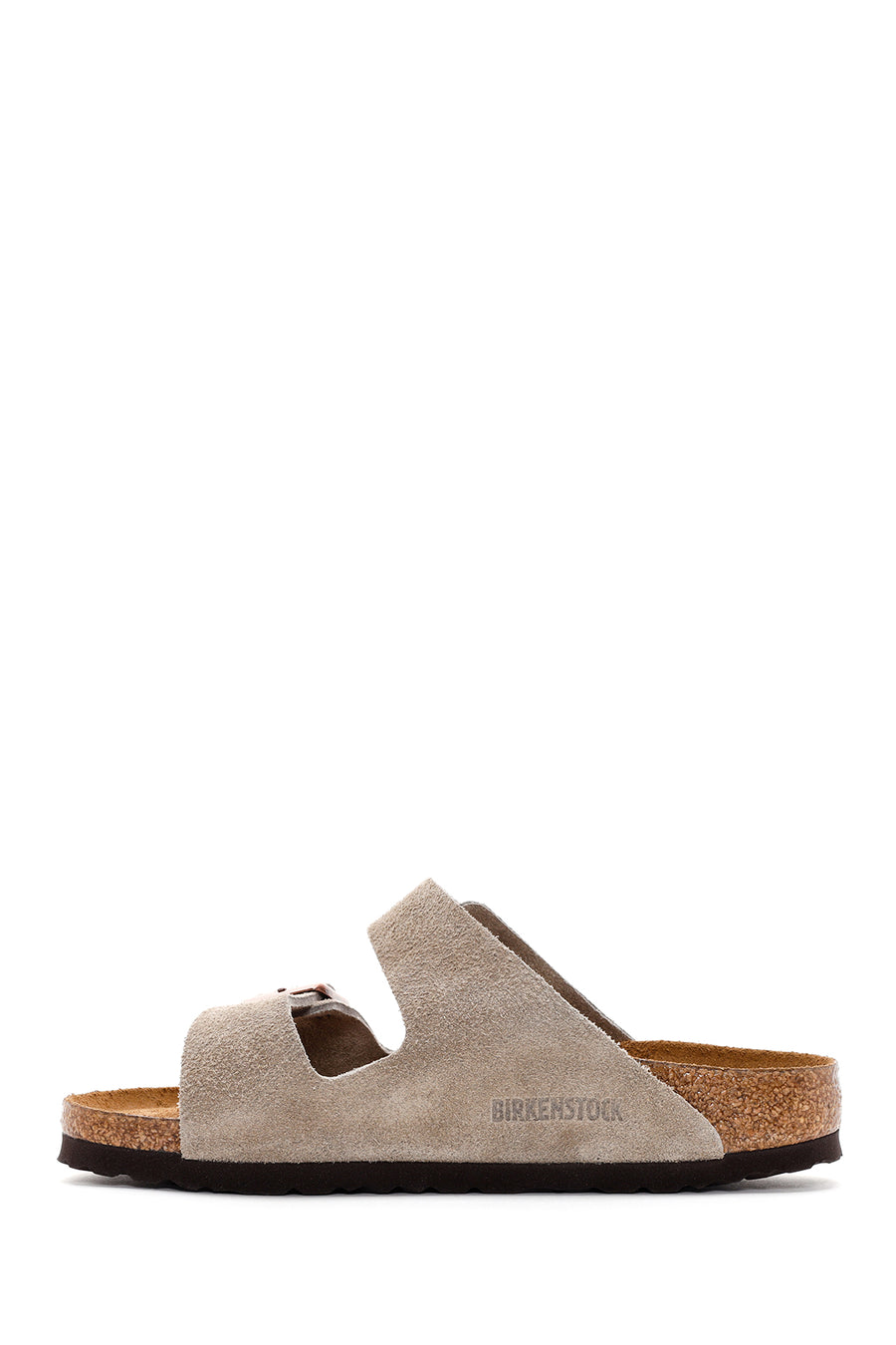 Birkenstock Women's Mink Suede Leather Double Buckle Arizona Sfb Flat Slippers