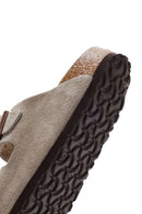 Birkenstock Kadın Vizon Süet Deri Çift Tokalı Arizona Sfb Düz Terlik | Derimod