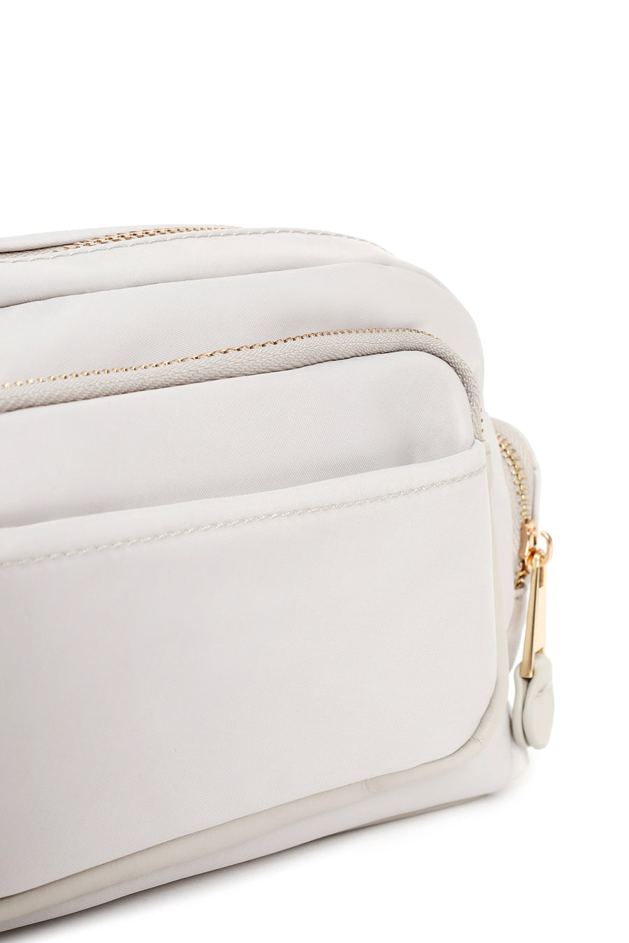 Woman Gray Fabric Mini Crossbody Bag