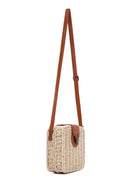 Women's Beige Long Strap Straw Crossbody Bag | Derimod