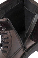 Men's Anthracite Lace-Up Zipper Detailed Leather Casual Boots | Derimod