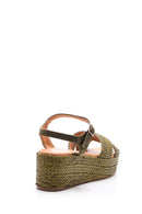 Women's Wedge Heeled Straw Sandals | Derimod