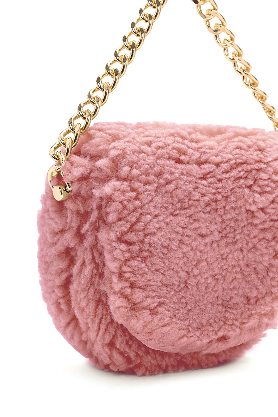 Kadın Pembe Peluş Mini Çapraz Çanta