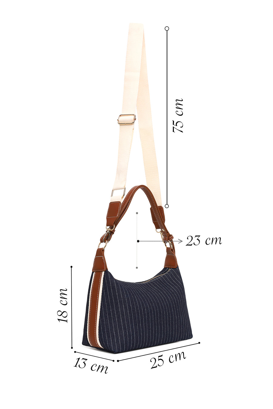 Woman Blue Jean Long-Strap Shoulder Bag