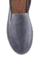 Men's Gray Suede Leather Espadrilles | Derimod