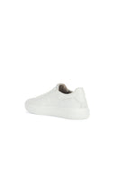 Geox Men's White Deiven Lace-Up Leather Casual Sneaker | Derimod