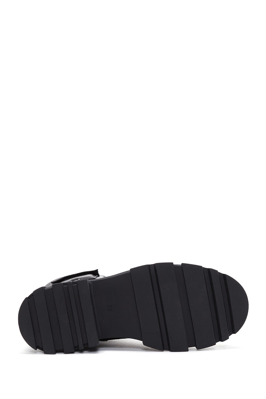 Women's Black Thick Soled Leather Boots