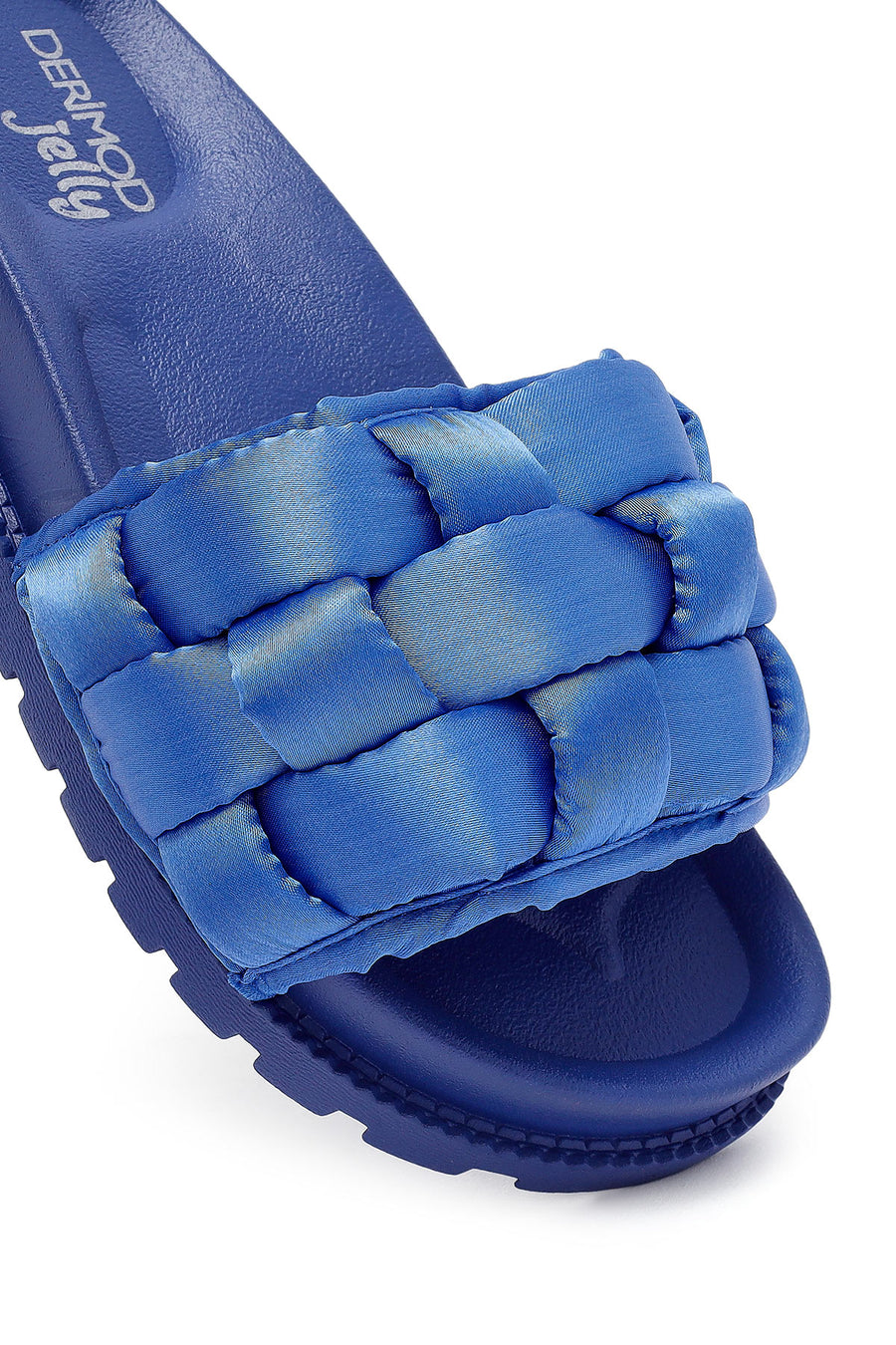 Women's Blue Knitted Detailed Jelly Slippers