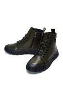 Men's Green Leather Boots | Derimod