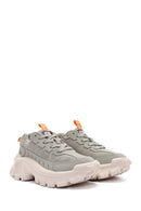 Caterpillar Women's Grey Intruder Essential Lace-Up Suede Leather Sneaker | Derimod