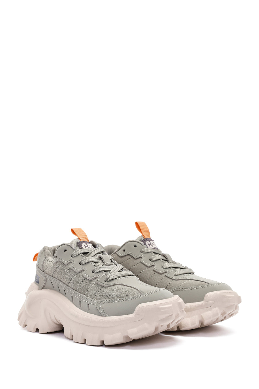 Caterpillar Women's Grey Intruder Essential Lace-Up Suede Leather Sneaker