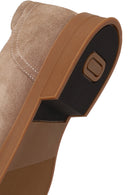 Male Beige Lace-Up Thick-Soled Suede Casual Shoes | Derimod