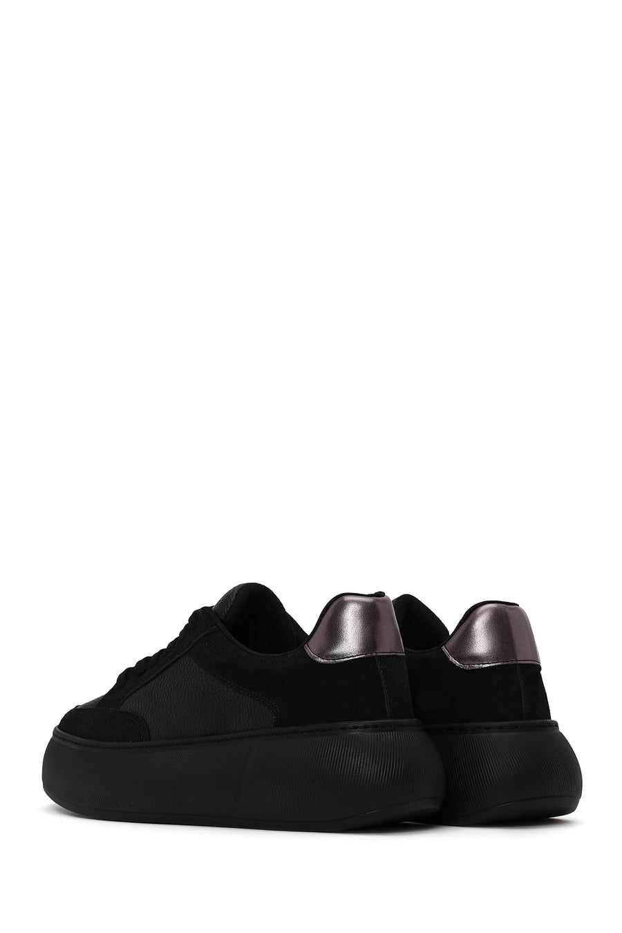 Kadın Siyah Bağcıklı Kalın Tabanlı Sneaker