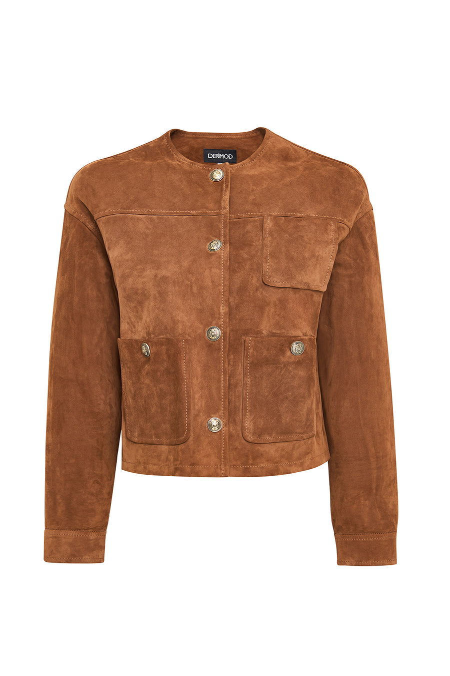 Lavinia Women's Brown Short Suede Leather Jacket