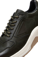 Men's Khaki Leather Sneaker | Derimod