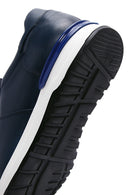 Men's Navy Blue Leather Sneaker | Derimod