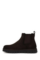 Male Brown Thick-Soled Suede Casual Chelsea Boots | Derimod
