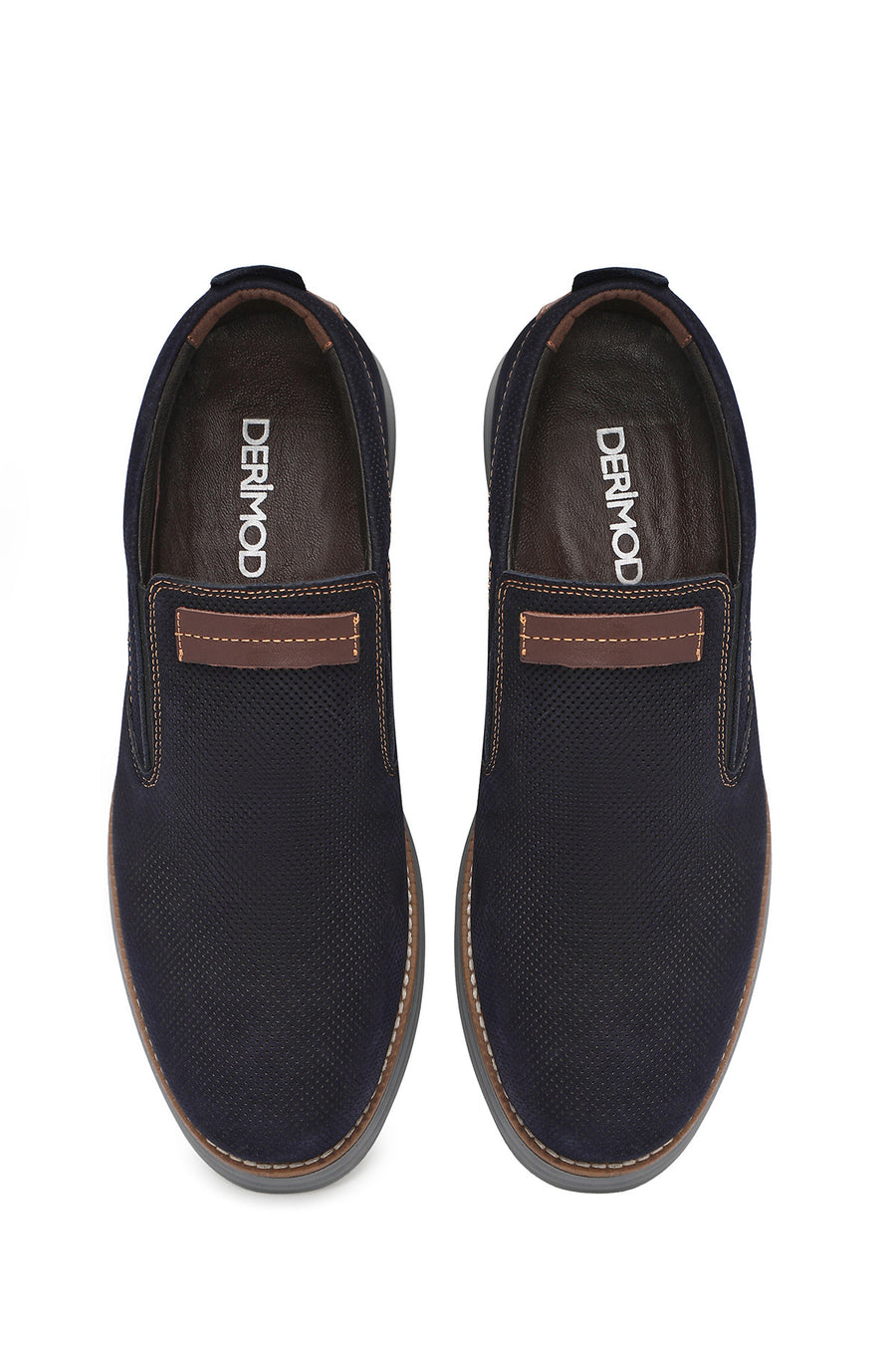 Men's Navy Blue Nubuck Leather Casual Loafer