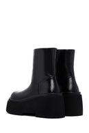 Women's Black Thick Soled Zippered Leather Boots | Derimod