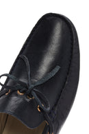 Men's Navy Blue Leather Comfort Loafer | Derimod