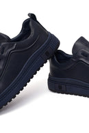 Erkek Lacivert Bağcıklı Deri Sneaker | Derimod