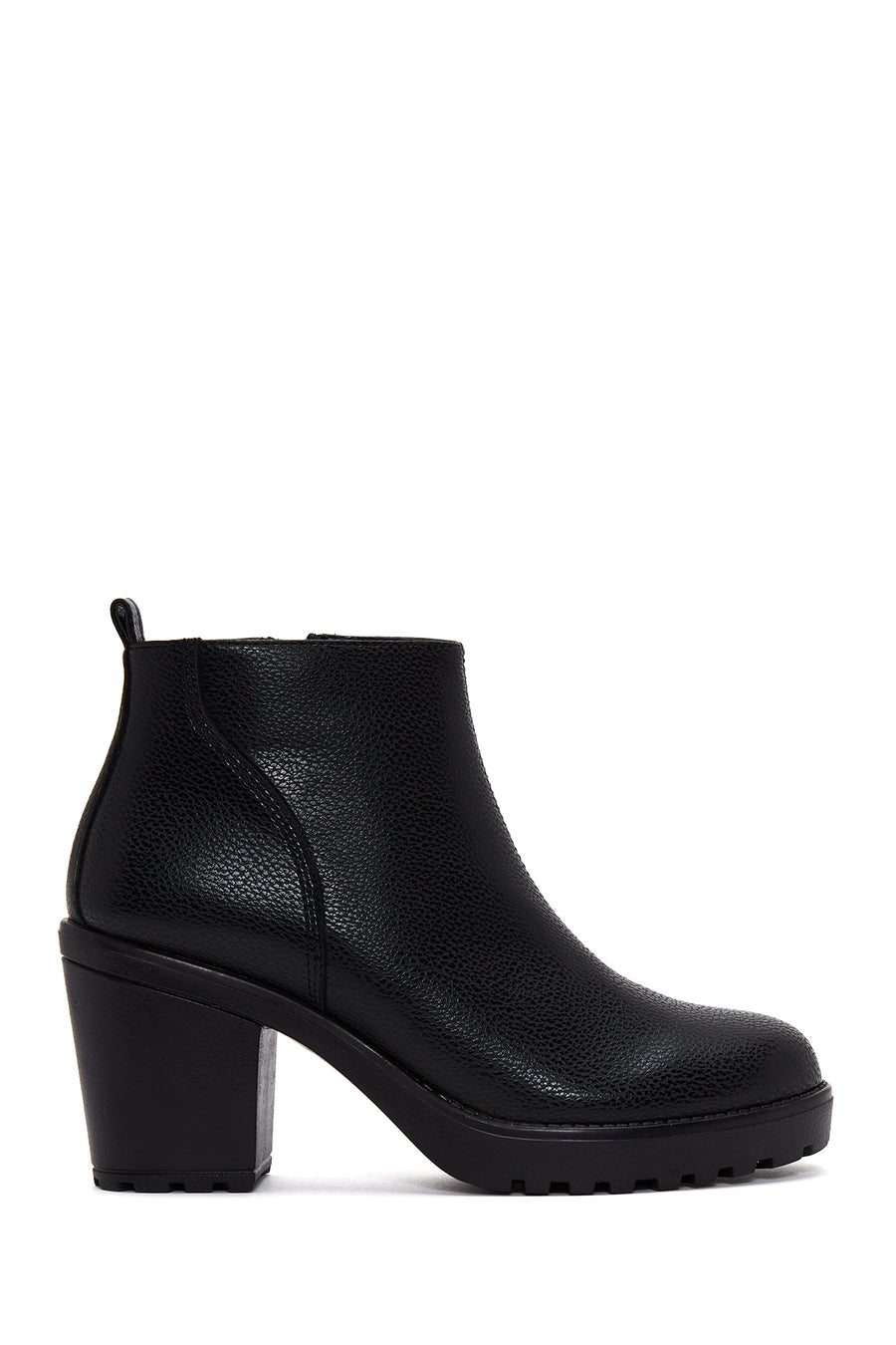 Women's Black Zippered Chunky Heel Boots 24WFE2510FT | Derimod