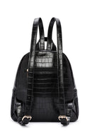 Women's Black Crocodile Backpack | Derimod