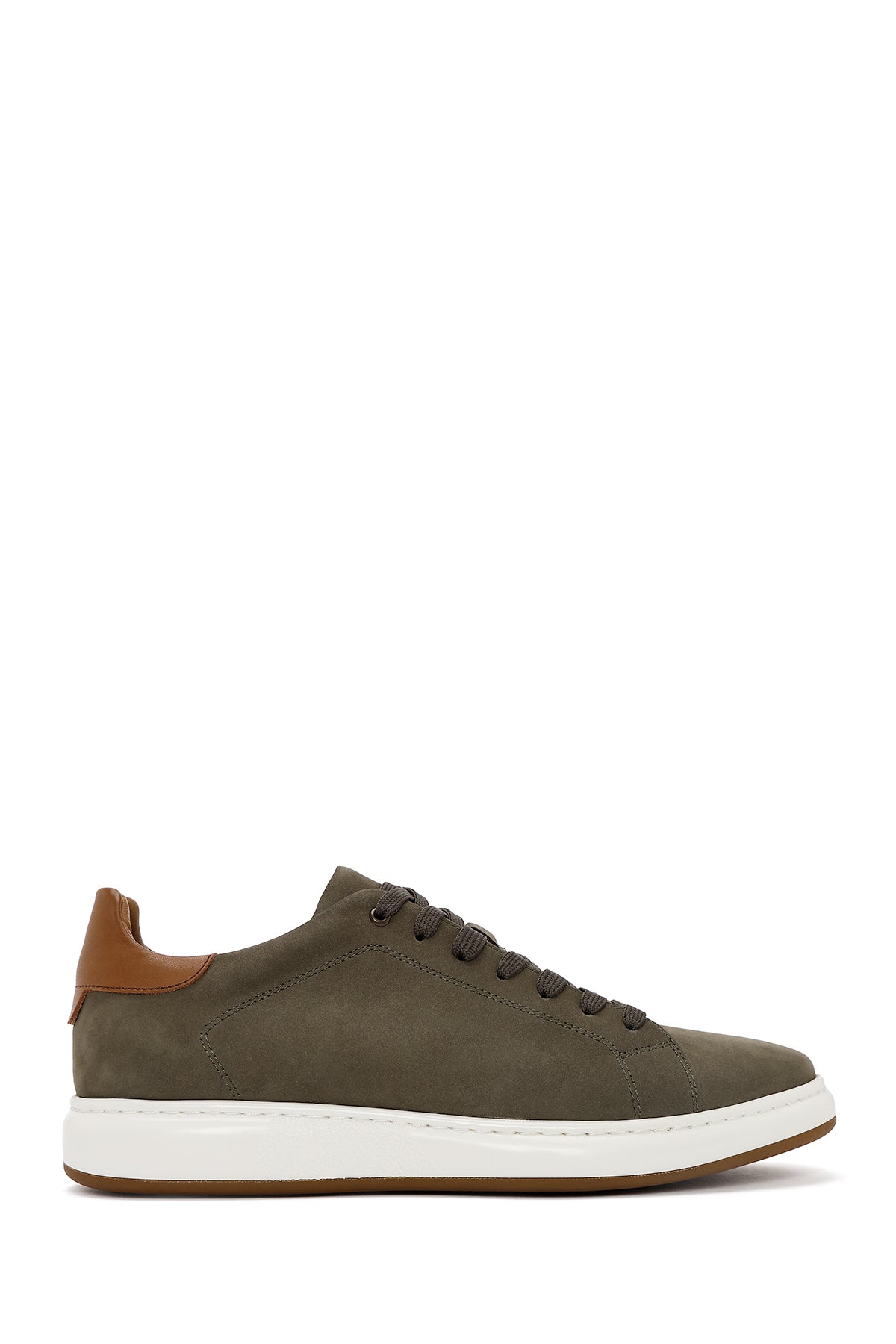 Men's Green Lace-Up Nubuck Leather Sneaker 25SFD6116V3 | Derimod