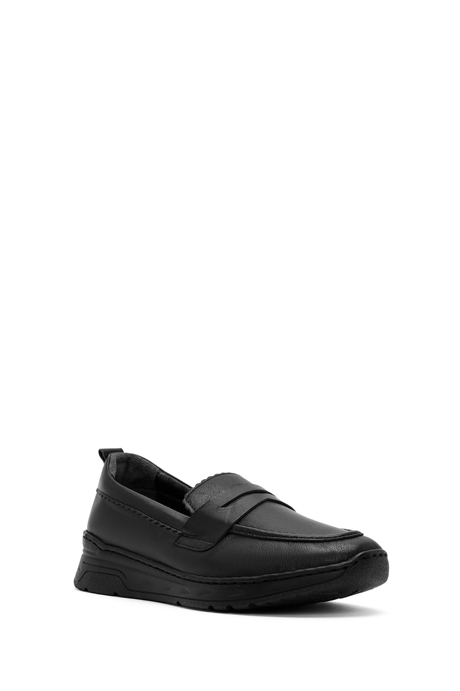 Kadın Siyah Deri Comfort Loafer