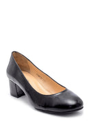 Women's Leather Thick Heeled Shoes | Derimod