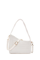 Women's White Long Strap Crocodile Patterned Shoulder Bag | Derimod