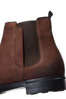 Erkek Kahverengi Nubuk Deri Chelsea Düz Bot | Derimod