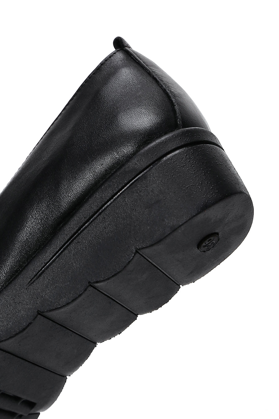 Kadın Siyah Deri Dolgu Topuk Comfort Ayakkabı