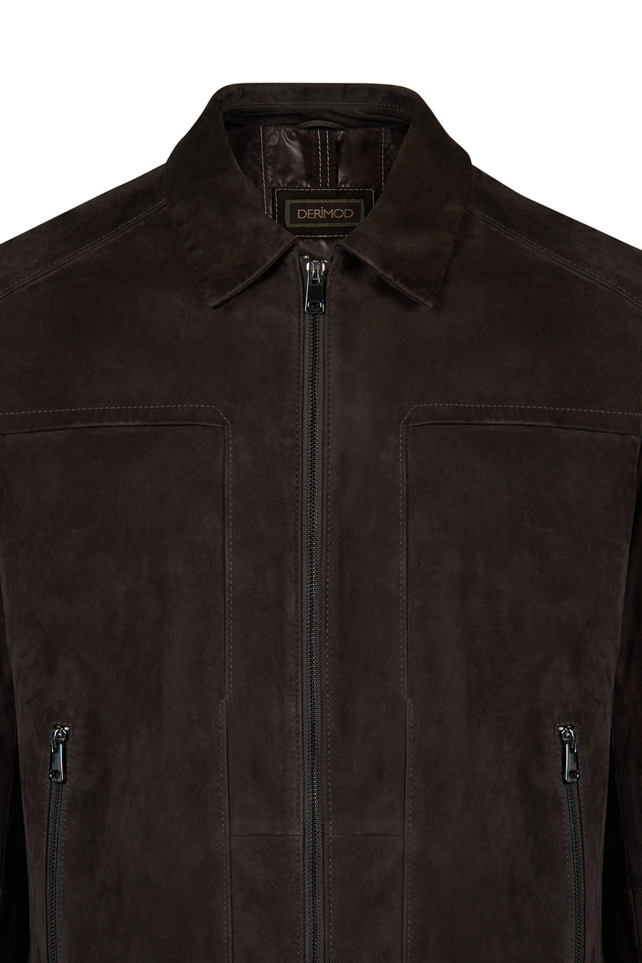 Pedri Male Brown Suede Leather Jacket