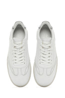 Women's White Lace-Up Leather Sneaker | Derimod