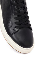 Erkek Siyah Bağcıklı Deri Sneaker | Derimod