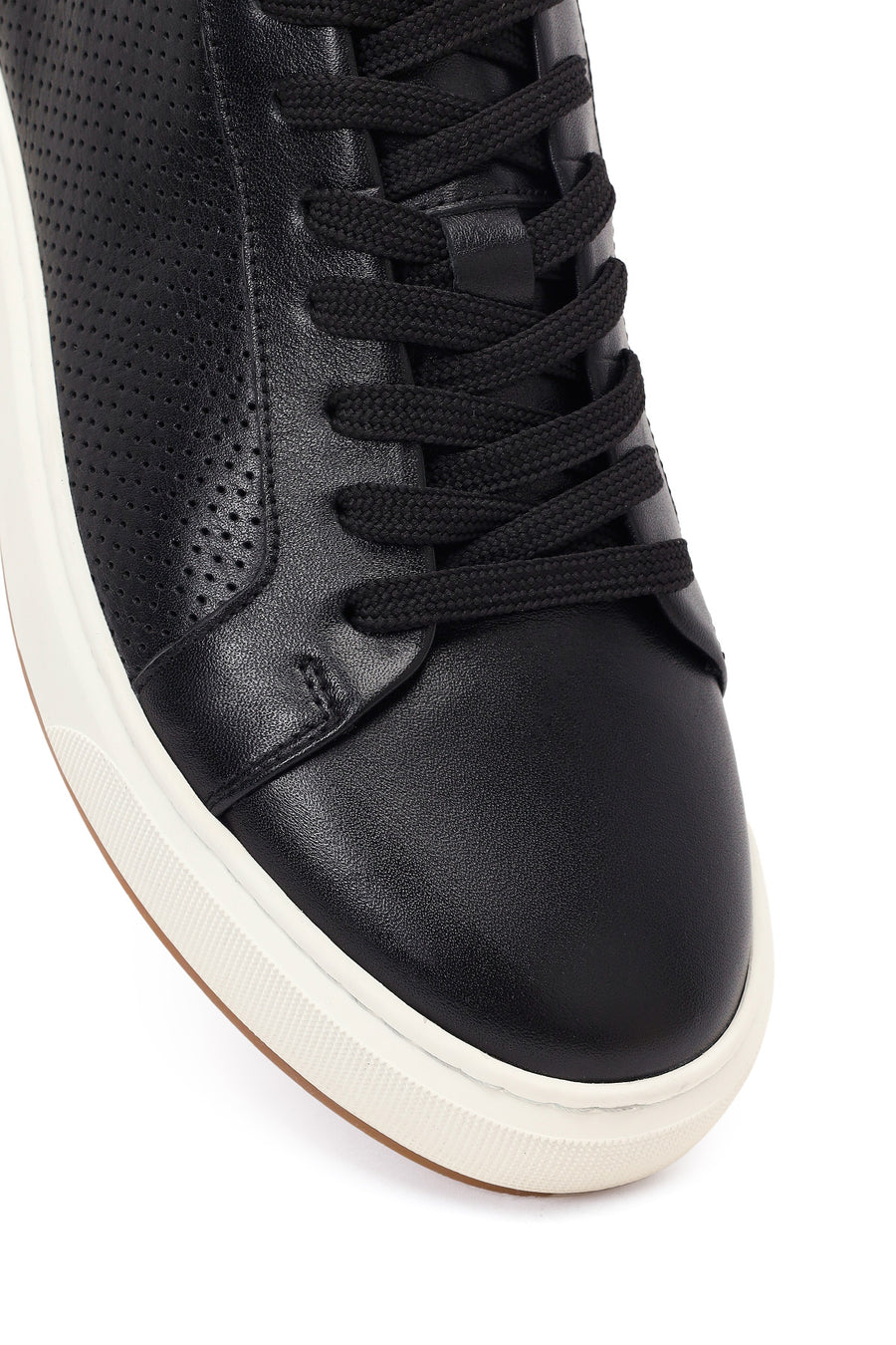 Male Black Lace-Up Leather Sneaker