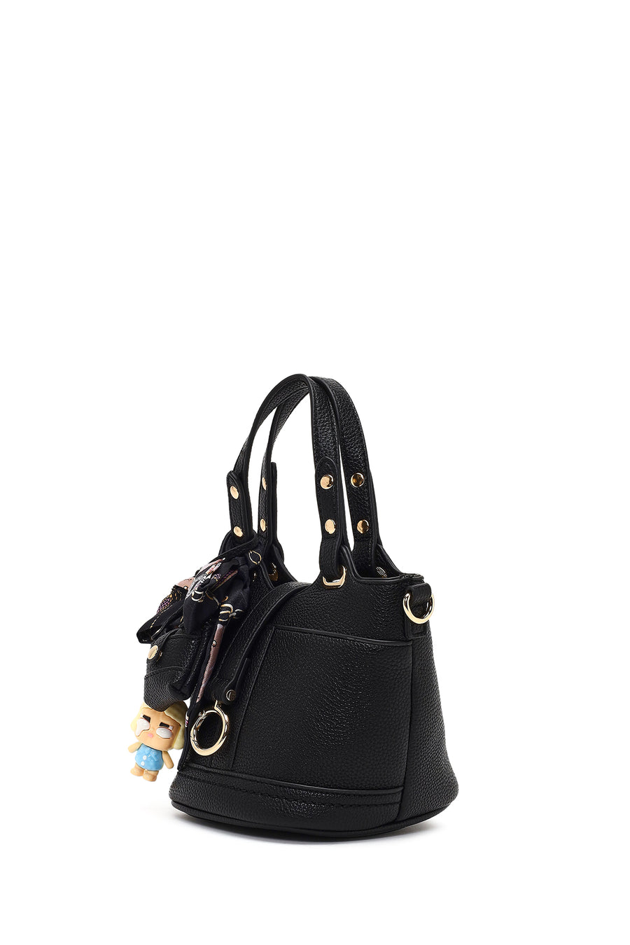 Woman Black Long-Strap Mini Shoulder Bag